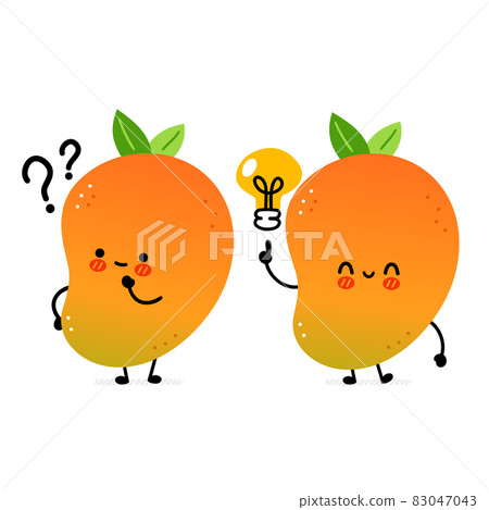 Cute funny mango fruit with question mark and... - Stock Illustration  [83047043] - PIXTA