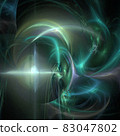 abstract gray-green background, space, ocean, light waves 83047802