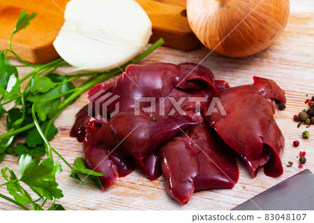 Raw rabbit liver ready for cooking Raw rabbit liver ready for cooking 83048107