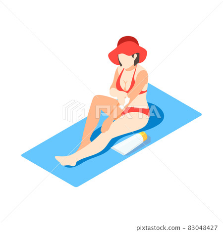 Sunscreen Isometric Illustration 83048427