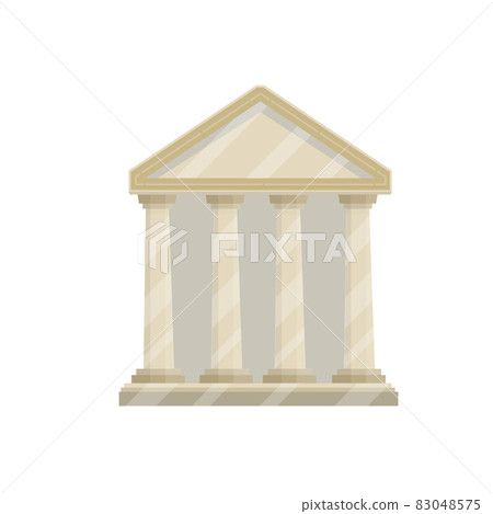 Ancient Greek and Roman building with stairs, white columns and pediment Ancient Greek and Roman building with stairs, white columns and pediment 83048575