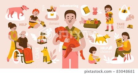 Volunteer Works Doodle Composition 83048681