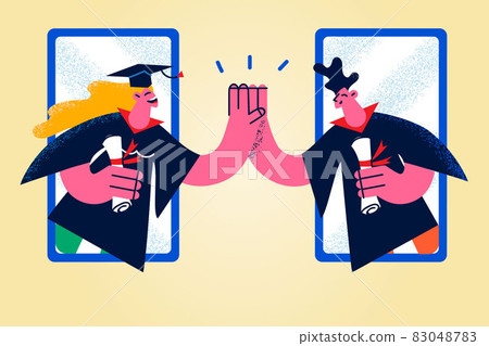 Online graduation from university concept Online graduation from university concept 83048783
