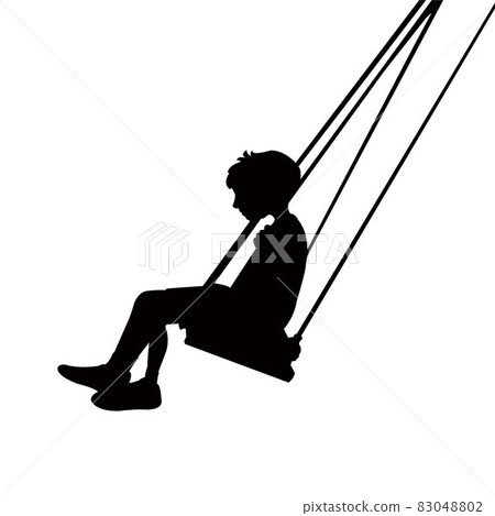 a child swinging body silhouette vector a child swinging body silhouette vector 83048802