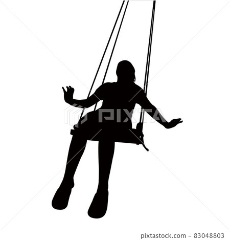 a child swinging body silhouette vector 83048803