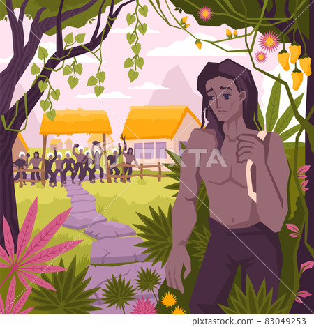 Mowgli Coloring Flat Composition 83049253