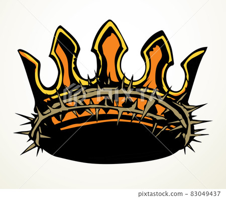 Precious golden crown with thorns. Vector drawing Precious golden crown with thorns. Vector drawing 83049437