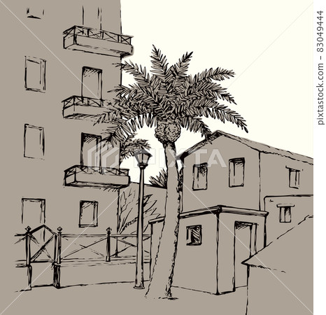 City landscape. Vector drawing scene 83049444