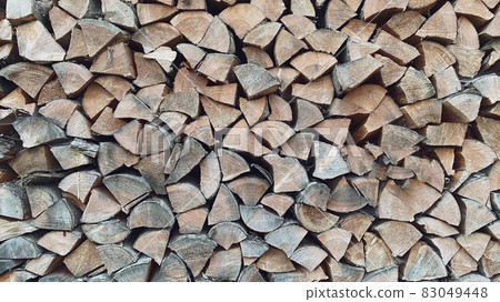 Close-up texture of pine logs prepared and folded neatly Close-up texture of pine logs prepared and folded neatly 83049448