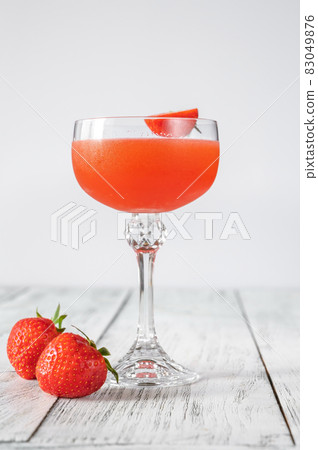 Glass of Bitter Fraise Cocktail Glass of Bitter Fraise Cocktail 83049876