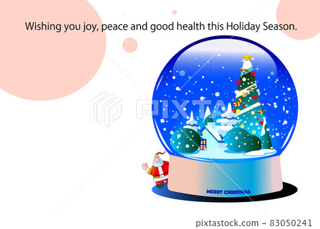 Christmas card, landscape snow globe with tree 83050241