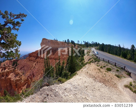 American Nature / Bryce Canyon National Park. The road in the park. American Nature / Bryce Canyon National Park. The road in the park. 83051239