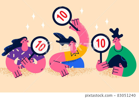 Working jury in entertainment show concept Working jury in entertainment show concept 83051240