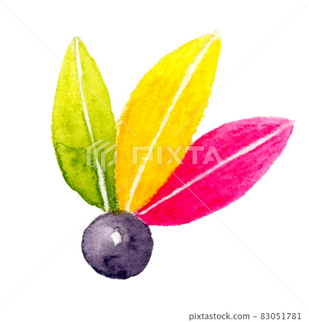 New Year's Games - Battledore and shuttlecock - Hand-drawn watercolor illustrations for New Year's cards 83051781