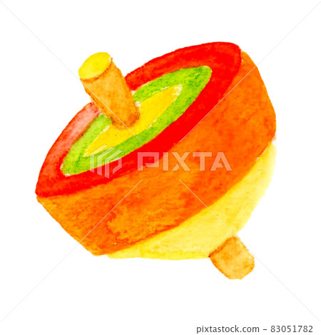 New Year's play - spinning tops - hand-drawn watercolor illustration 83051782