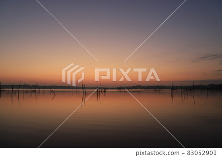 Scenery of Imba-numa and sunrise Scenery of Imba-numa and sunrise 83052901