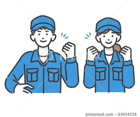 Vector illustration material of auto mechanic taking guts pose / vehicle inspection / maintenance / job offer 83054338