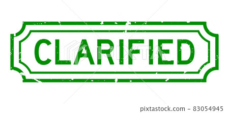 Grunge green clarified word rubber seal stamp on white background 83054945