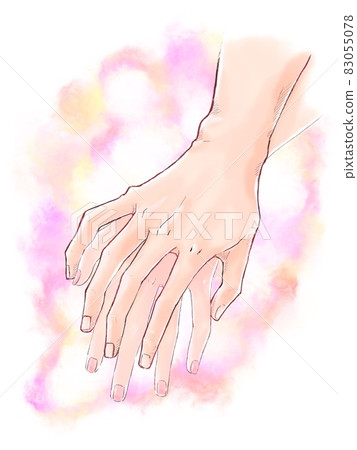 重疊的男性和女性手 重疊的男性和女性手 83055078