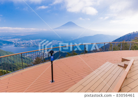 Yamanashi Prefecture) FUJIYAMA Twin Terrace - Stock Photo