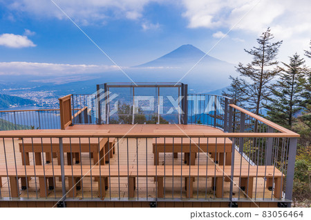 Yamanashi Prefecture) FUJIYAMA Twin Terrace - Stock Photo