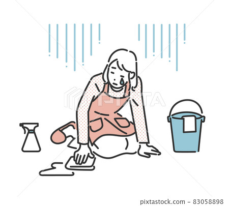 用疲憊的表情打掃衛生的家庭主婦形象插畫素材 用疲憊的表情打掃衛生的家庭主婦形象插畫素材 83058898