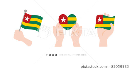 [多哥] 手和國旗圖標矢量圖 83059583
