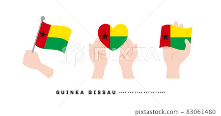 [Guinea-Bissau] hand and national flag icon vector illustration 83061480