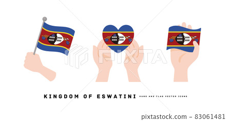 [Eswatini] hand and national flag icon vector illustration 83061481