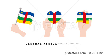[中非] 手和國旗圖標矢量圖 83061484