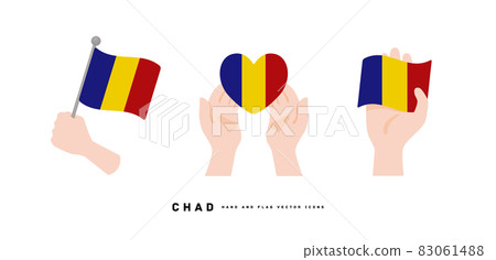 [Chad] hand and national flag icon vector illustration 83061488