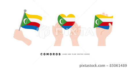 [Comoros] Hand and national flag icon vector illustration 83061489