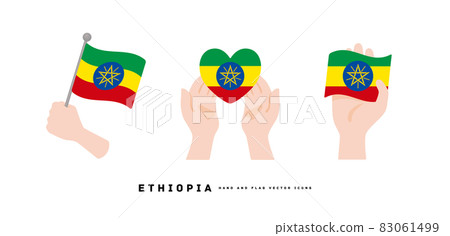 [Ethiopia] hand and national flag icon vector illustration 83061499