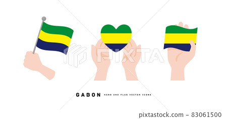 [加蓬] 手和國旗圖標矢量圖 83061500