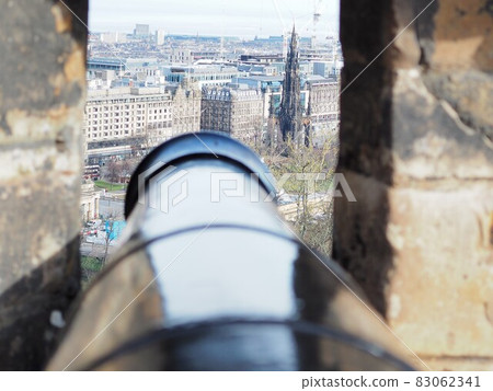 Overlooking the New Town from Edinburgh Castle Scotland England 83062341