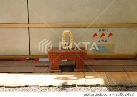 東京都千代田區丸之內 東京站 1 號中央本線零公里郵政磚基地與磚砌車站建築的形象 83062458