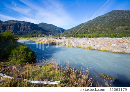 River Cauquenes and Tronador volcano 83063179