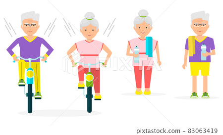 Elderly lifestyle. Seniors activities. Grandparents healthy lifestyle. Elderly lifestyle. Seniors activities. Grandparents healthy lifestyle. 83063419