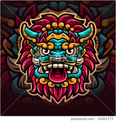 Barong head mascot logo design Barong head mascot logo design 83063773