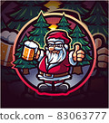 Santa esport mascot logo design  83063777