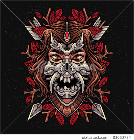 Tribal girls mascot logo design Tribal girls mascot logo design 83063784