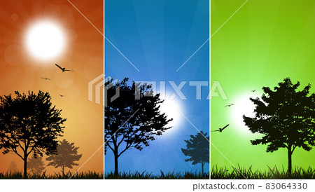 three trees backgrounds - Stock Illustration [83064330] - PIXTA