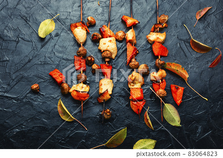 Grilled meat and vegetables,barbecue 83064823