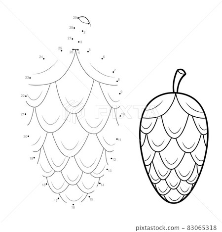 Dot to dot Christmas puzzle for children. Connect dots game. Christmas Cone 83065318