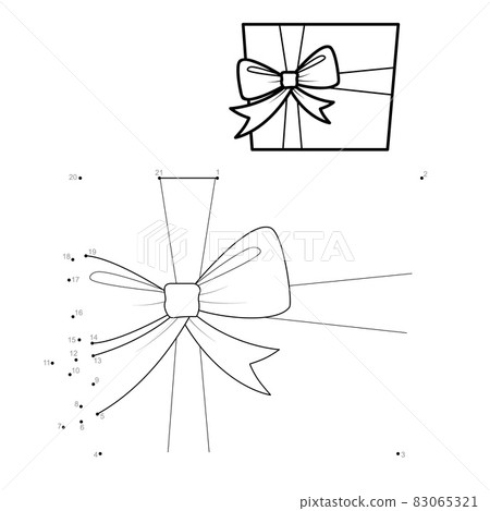 Dot to dot Christmas puzzle for children. Connect dots game. Christmas Gift 83065321