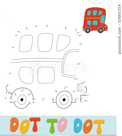 Dot to dot puzzle. Connect dots game. bus illustration Dot to dot puzzle. Connect dots game. bus illustration 83065354