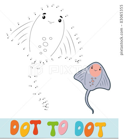 Dot to dot puzzle. Connect dots game. cramp-fish illustration 83065355