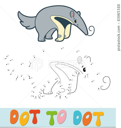 Dot to dot puzzle. Connect dots game. ant-eater illustration 83065388