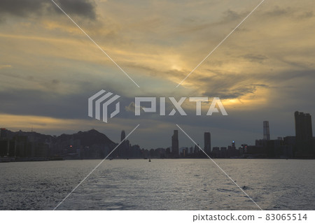 the Victoria Harbour, the cloud day after sunset 21 Sept 2021 the Victoria Harbour, the cloud day after sunset 21 Sept 2021 83065514