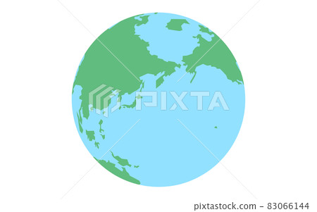 白色背景上的地球(歐亞大陸和太平洋) 白色背景上的地球(歐亞大陸和太平洋) 83066144